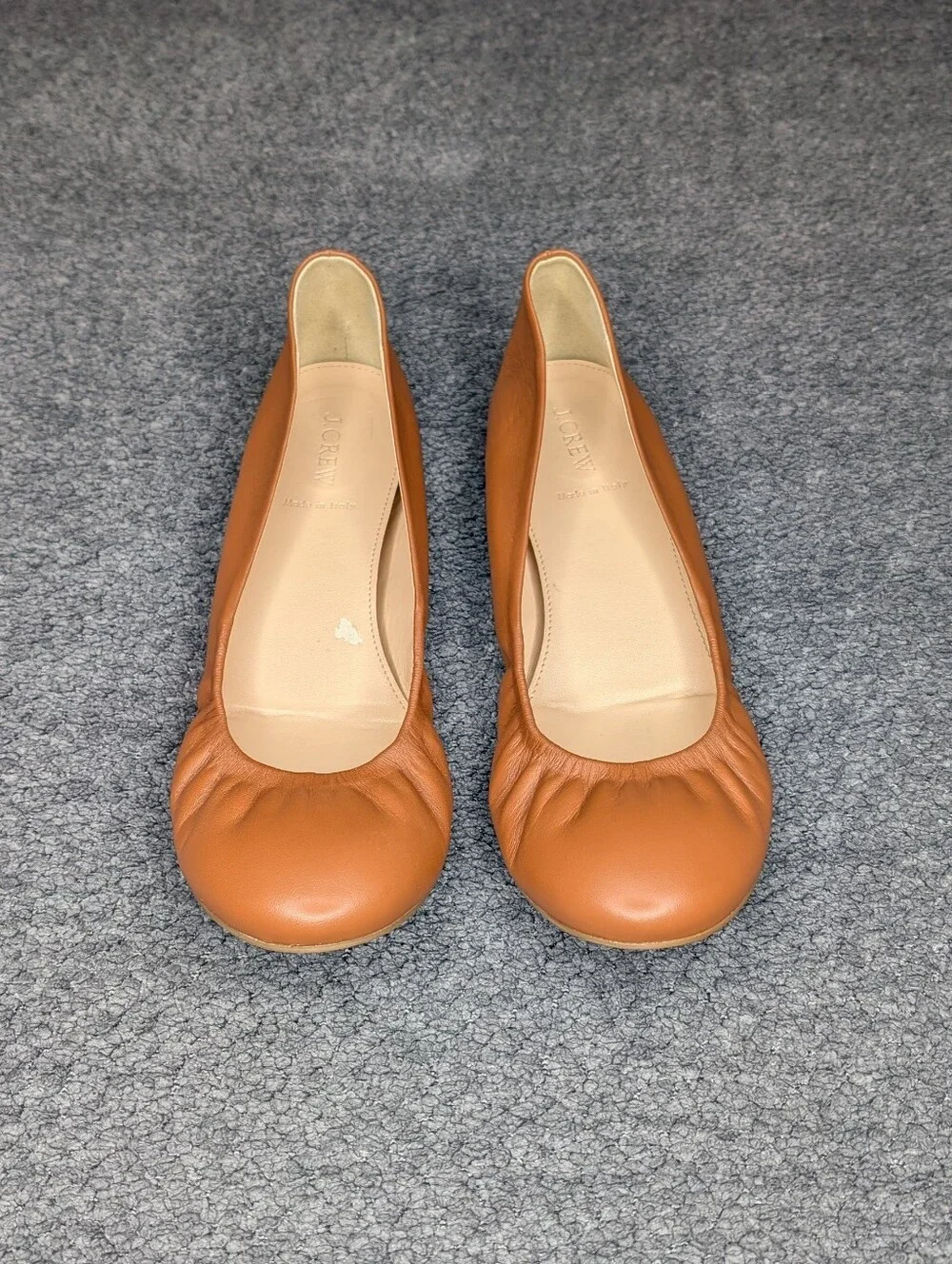 J. Crew Cece Ballet Flat Leather Burnt Sienna Women's 10
